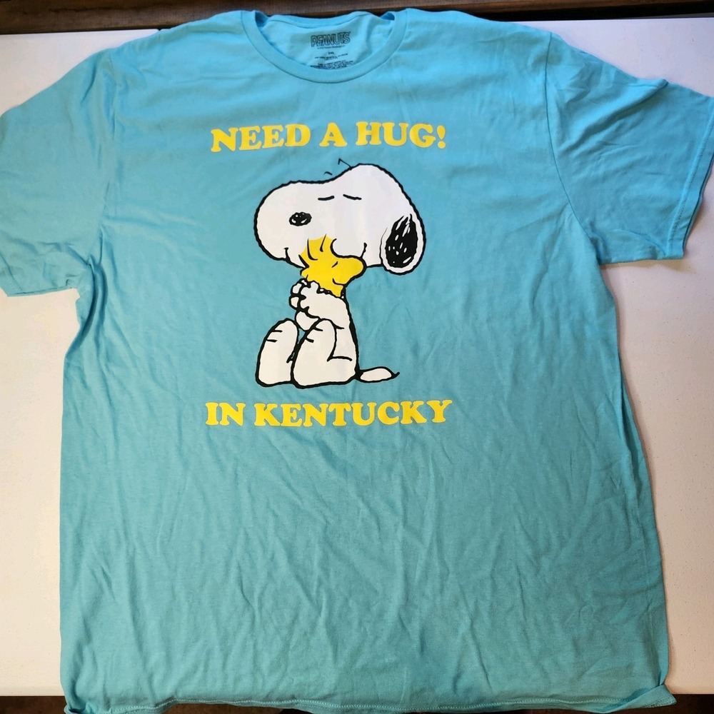 Peanuts Snoopy Woodstock Need a Hug Kentucky T-Shirt 2XL Blue Graphic Tee 2025